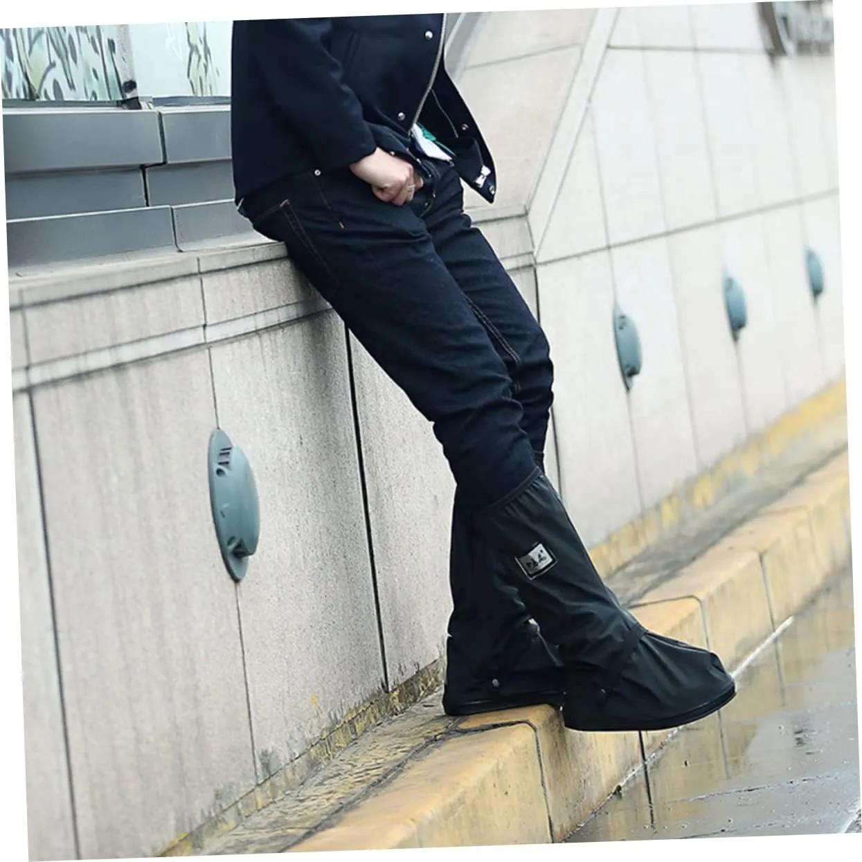 SUPVOX Shoe Covers for Rain Rainy Day Shoe Covers Shoes Cover Shoe Protector Boots Photo Frame Black Reusable