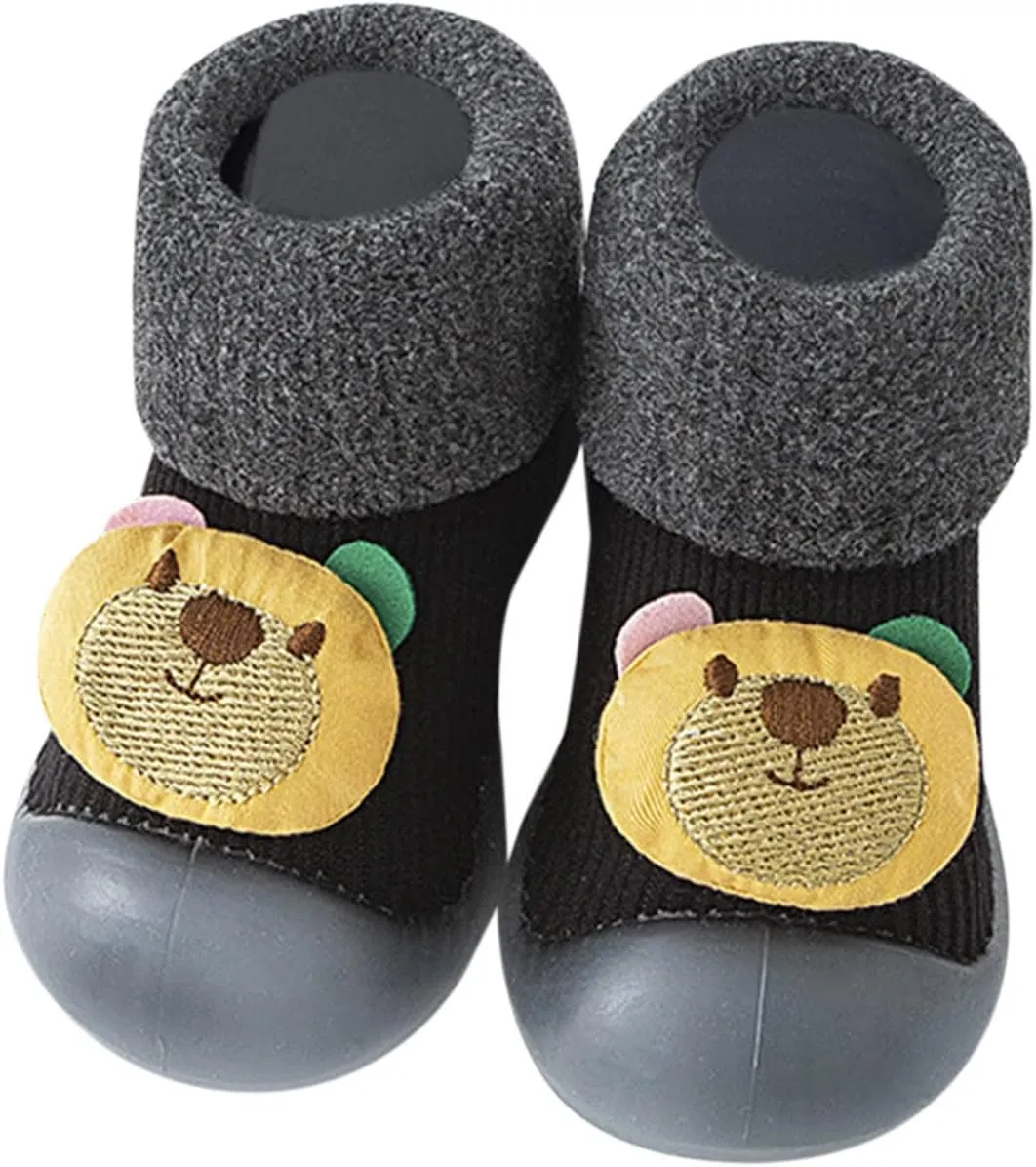 Toddler Kids Infant Newborn Baby Boys Girls First Walking Shoes Thickened Warm Antislip Socks Shoes Canvas Sneaker
