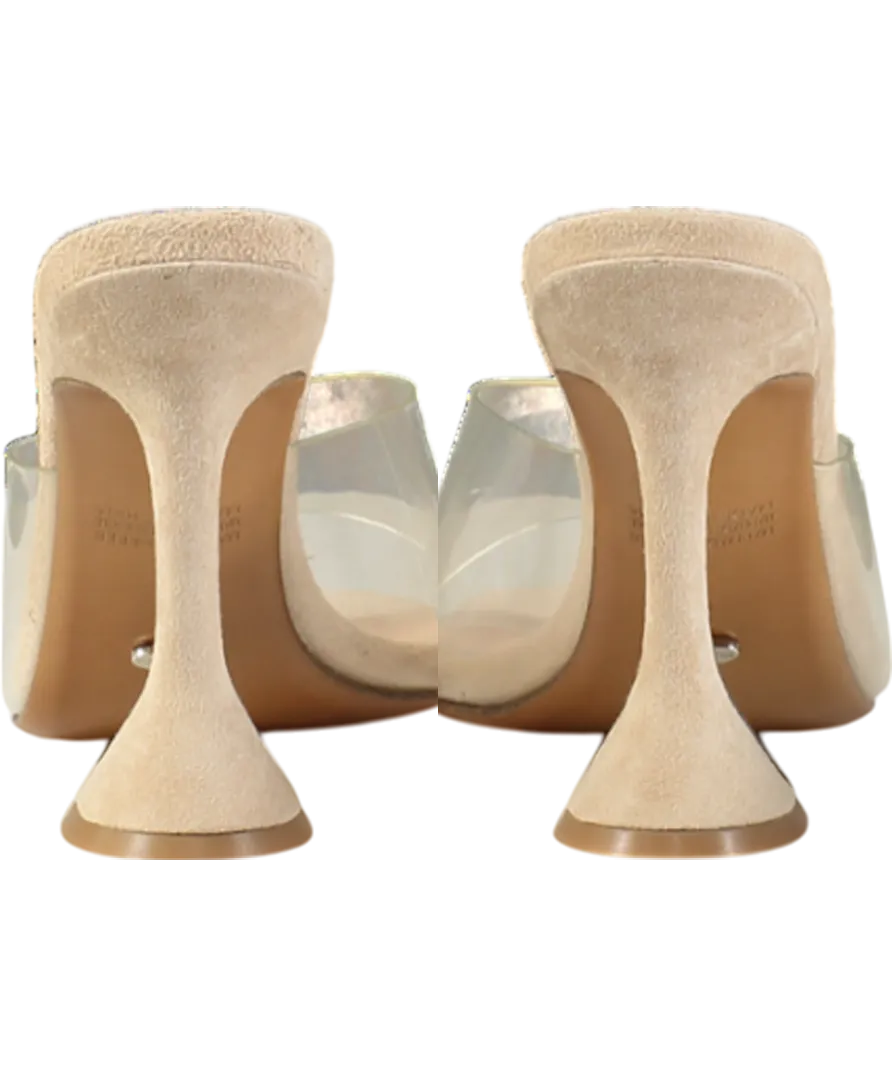 Tony Bianco Nude Scarlett Suede Perspex Heeled Mules UK 5 EU 38 