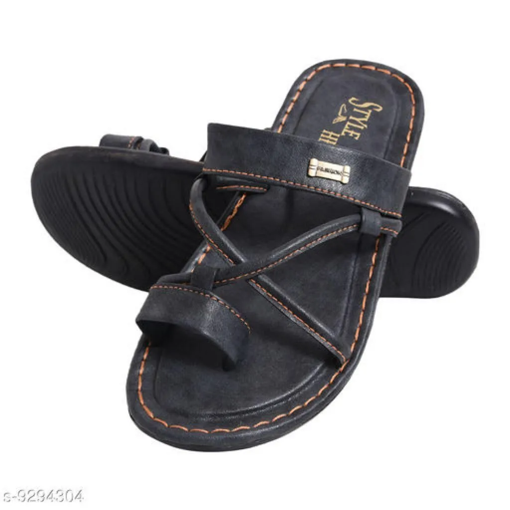 Trending Synthetic Leather Slide Flip Flops For Men