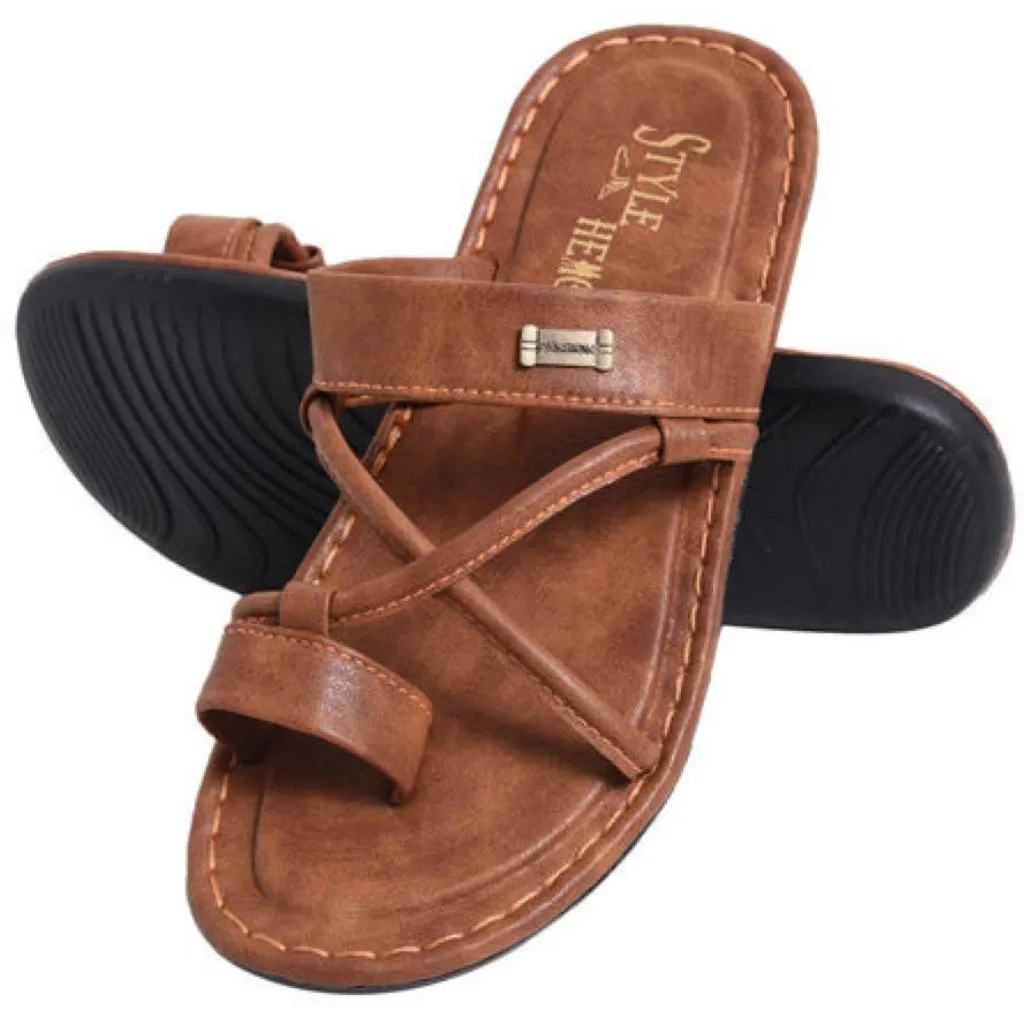 Trending Synthetic Leather Slide Flip Flops For Men