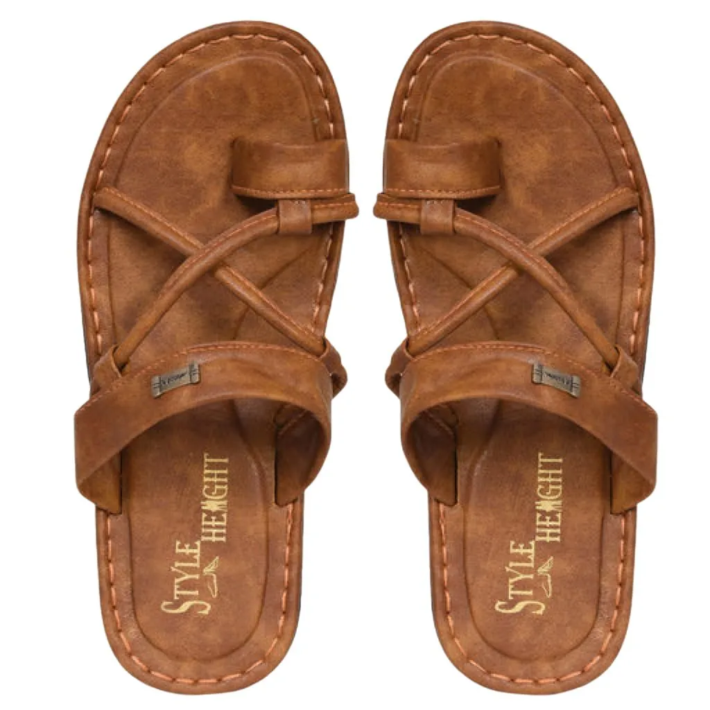Trending Synthetic Leather Slide Flip Flops For Men