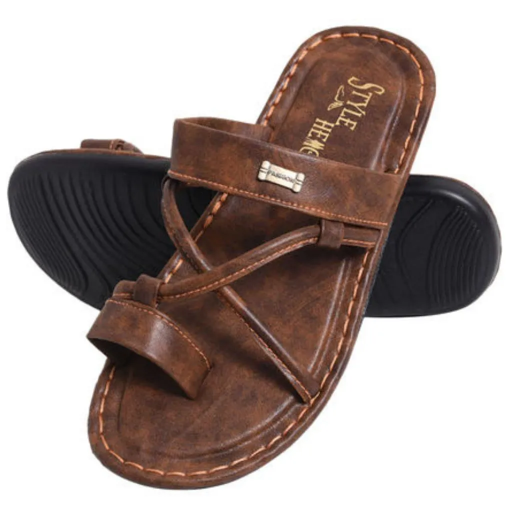 Trending Synthetic Leather Slide Flip Flops For Men
