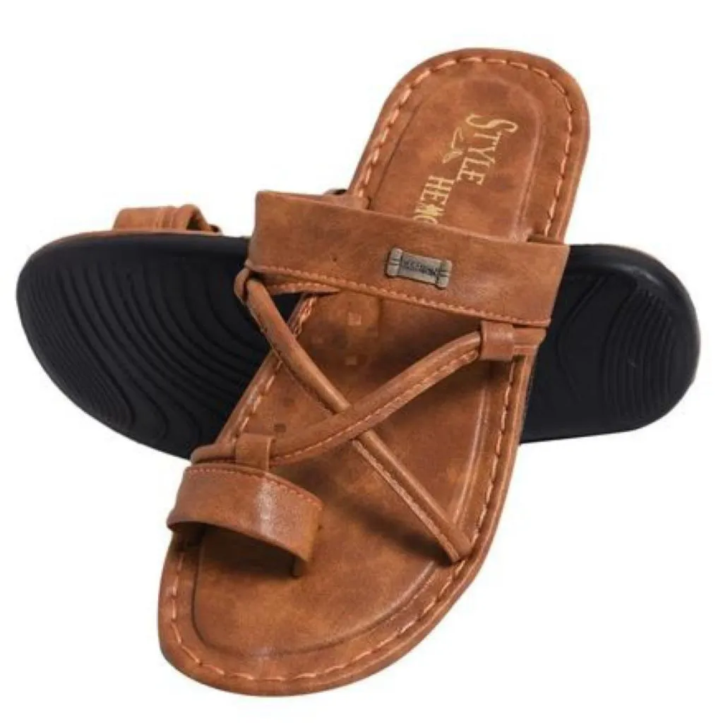 Trending Synthetic Leather Slide Flip Flops For Men
