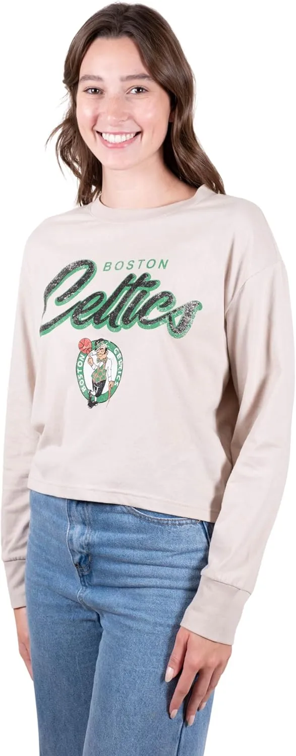 Ultra Game Women's NBA Super Soft Crop Top Pullover Sweatshirt