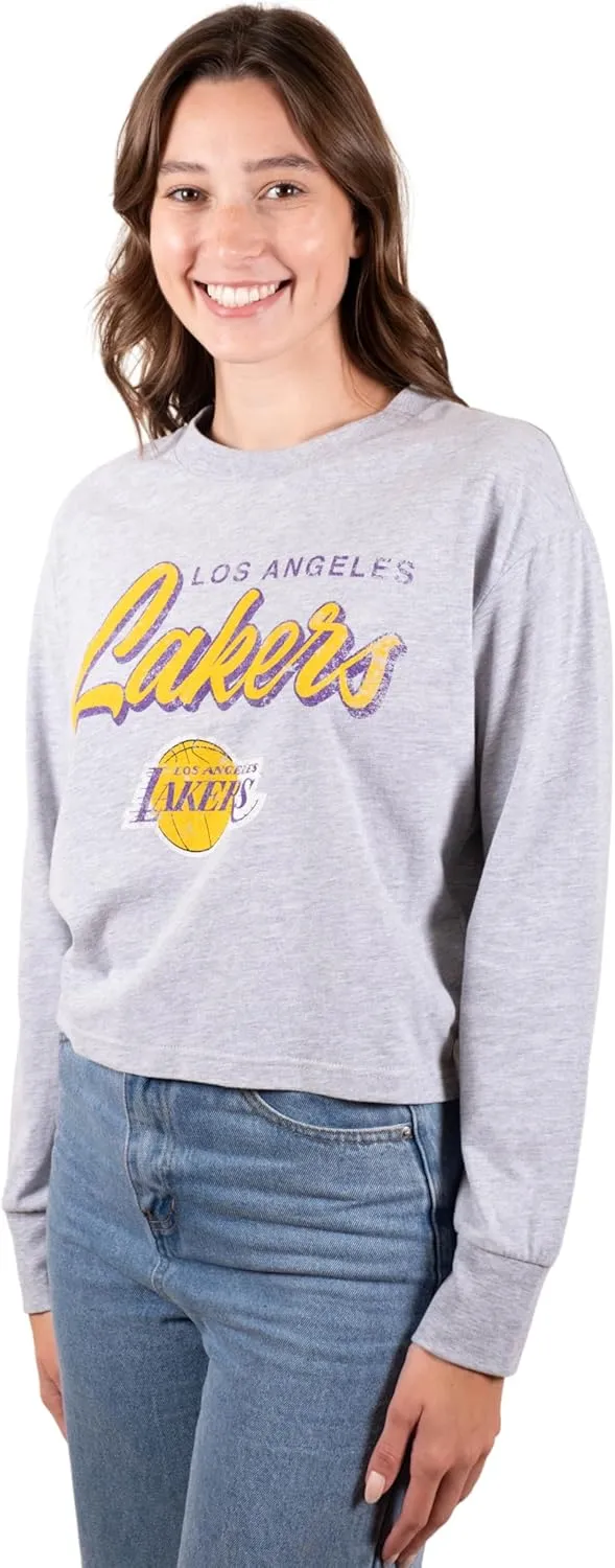 Ultra Game Women's NBA Super Soft Crop Top Pullover Sweatshirt