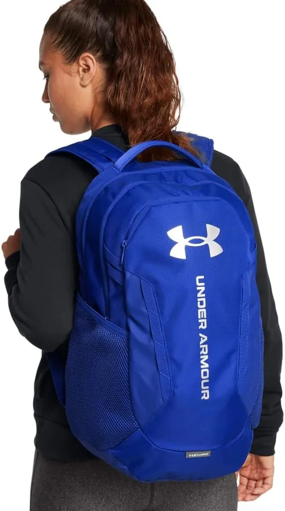 Under Armour Unisex-Adult Hustle 6.0 Backpack, (401) Royal/Royal/Metallic Silver, One Size Fits Most