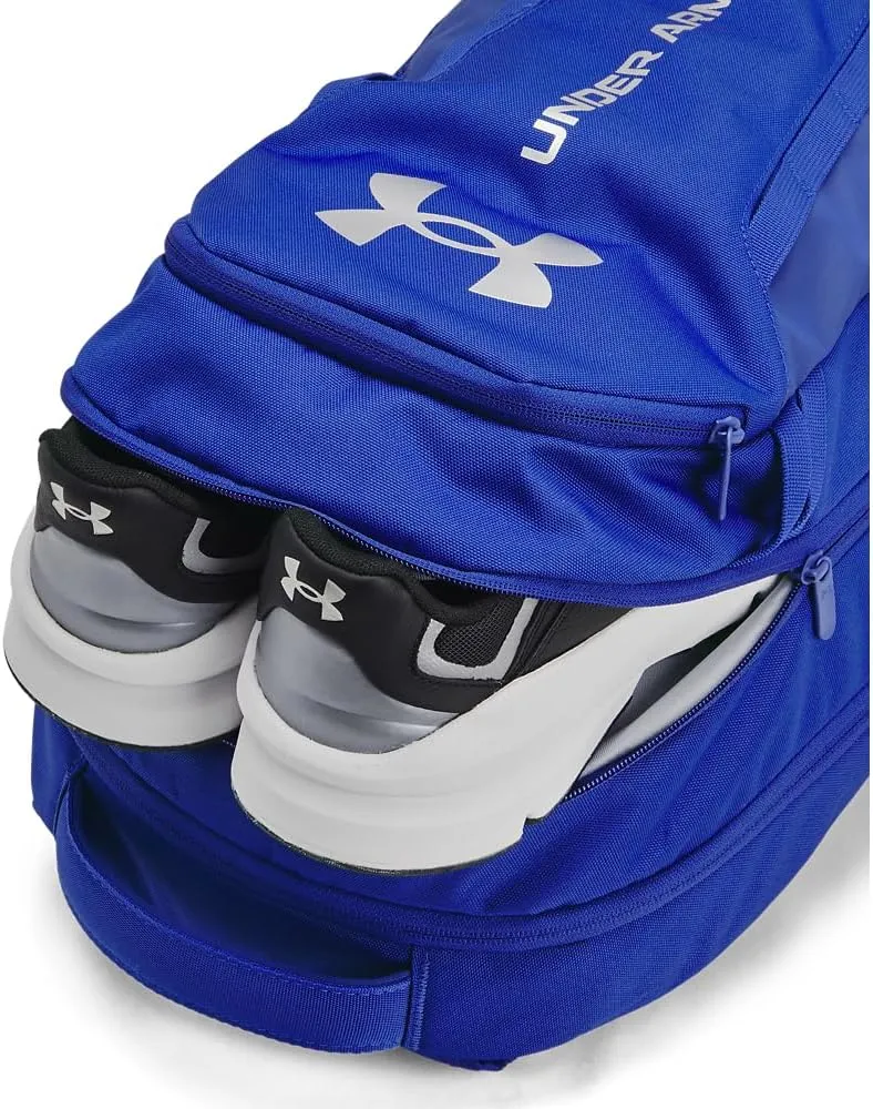 Under Armour Unisex-Adult Hustle 6.0 Backpack, (401) Royal/Royal/Metallic Silver, One Size Fits Most