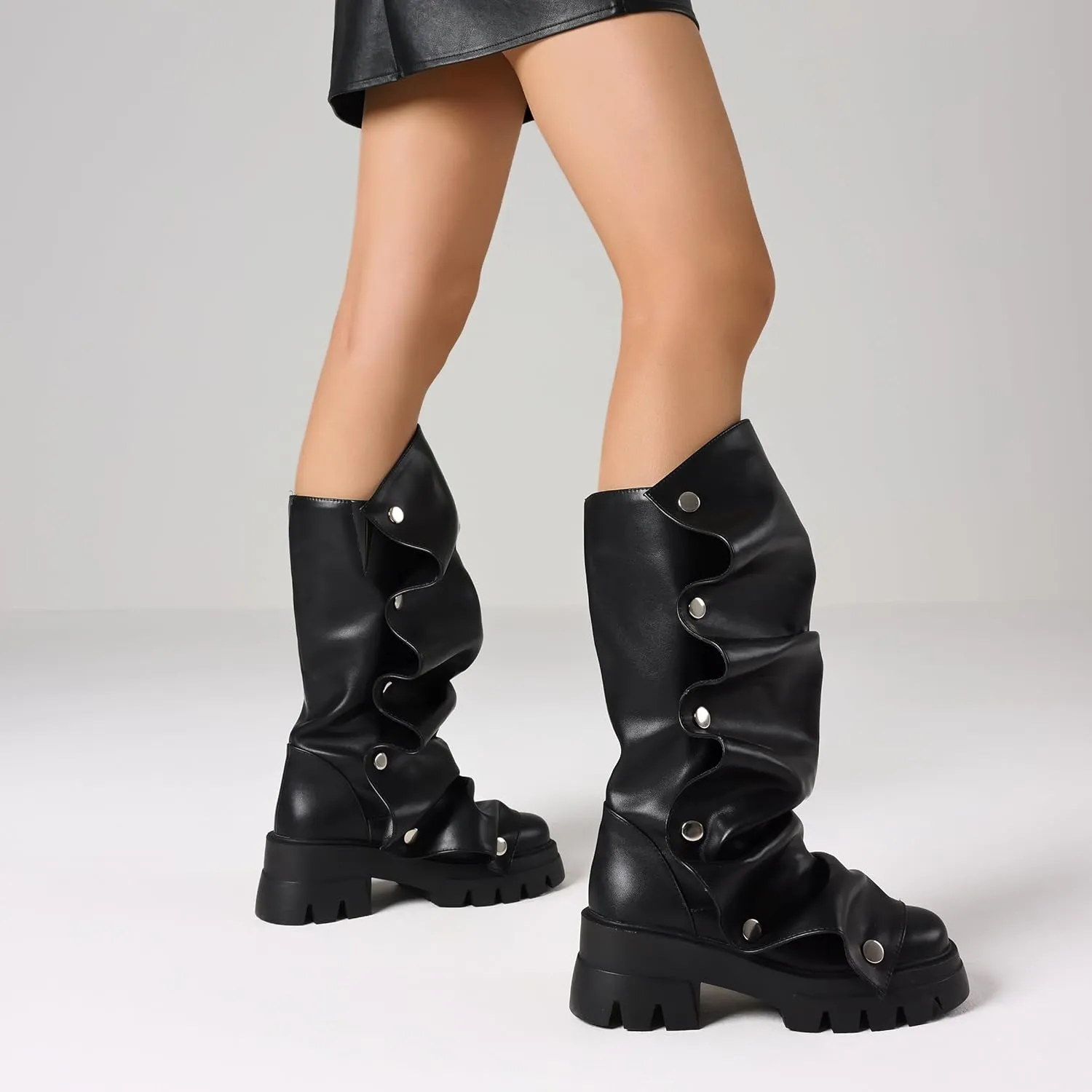 VOMIRA Slouchy Boots for Women Fold Over Boots