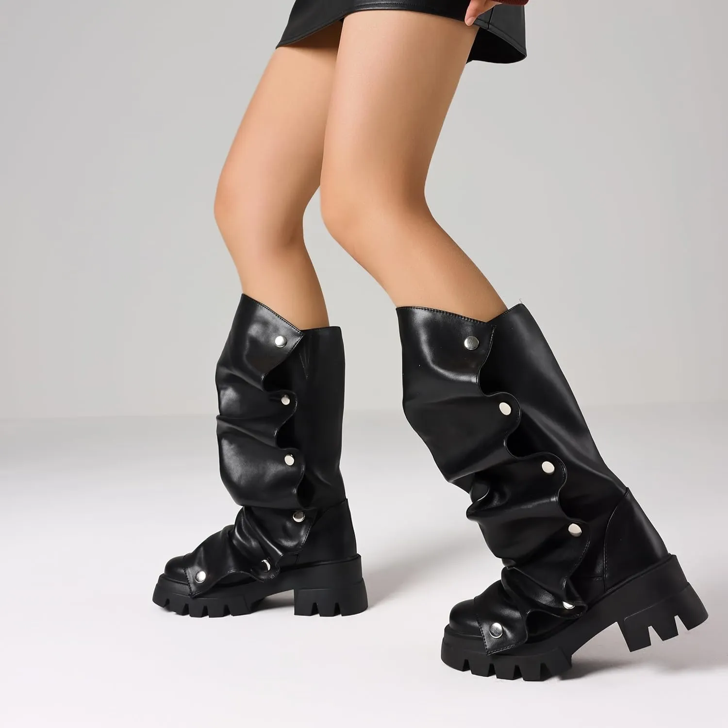 VOMIRA Slouchy Boots for Women Fold Over Boots