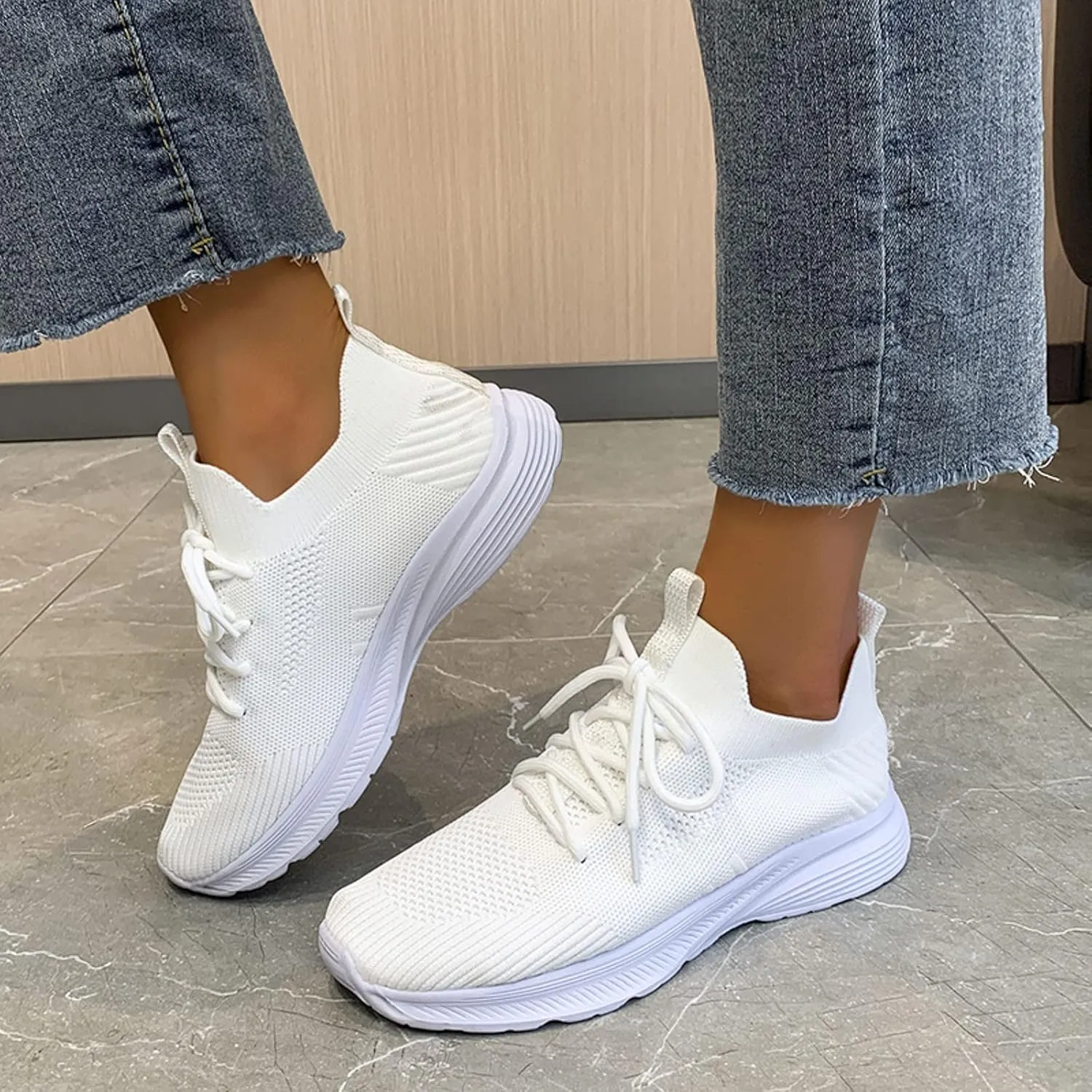 Walking Shoes Women Comfort Breathable Mesh Lightweight Orthopedic Sneakers with Arch Support Soft Sole Non-Slip Outdoor Shoe