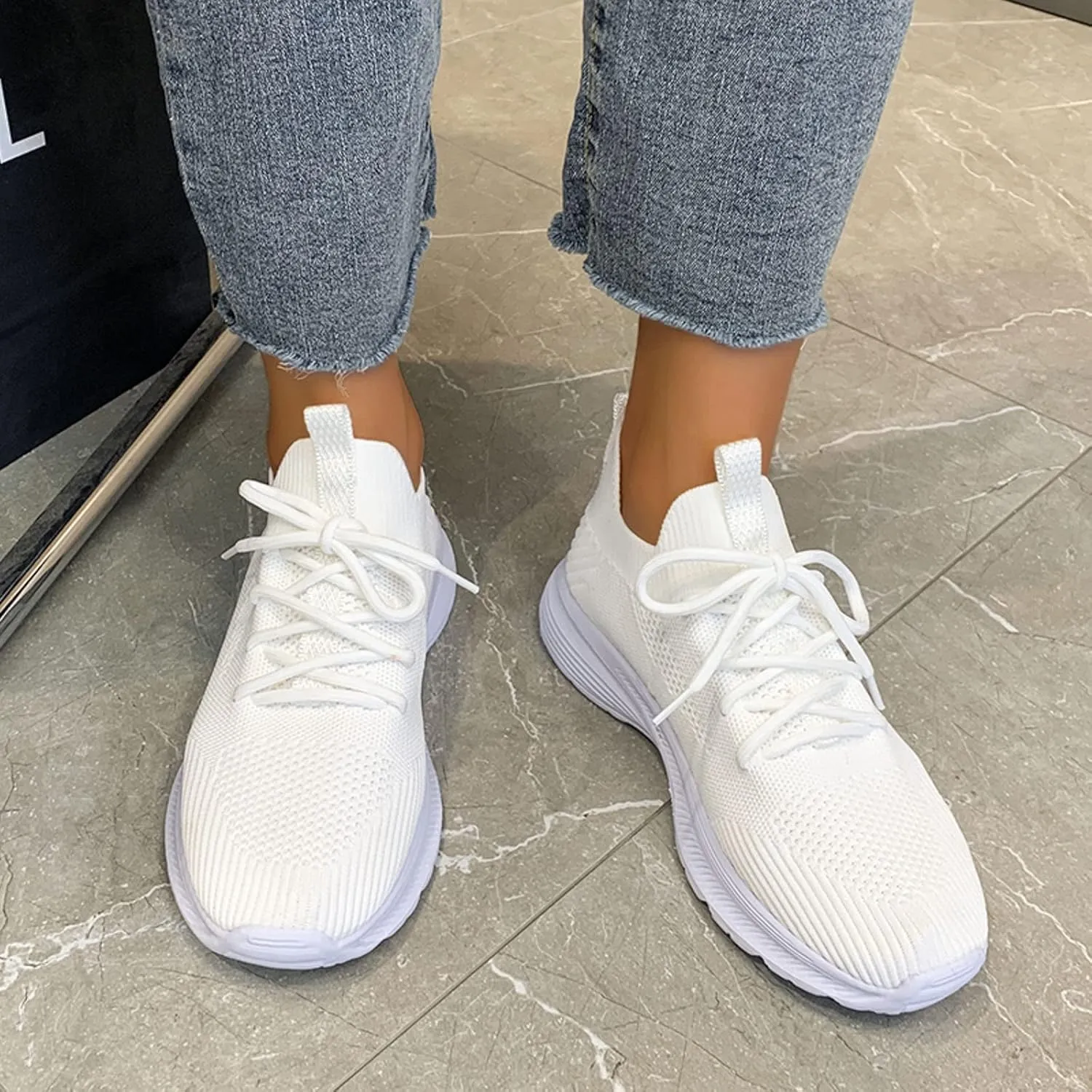 Walking Shoes Women Comfort Breathable Mesh Lightweight Orthopedic Sneakers with Arch Support Soft Sole Non-Slip Outdoor Shoe