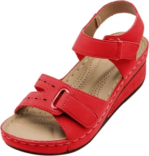 Wedge Sandals for Women 2025 Dressy Wide Width Orthopedic Shoes with Arch Support Summer Slip On Massage Sandals Comfort Ankle Strap Beach Shoes