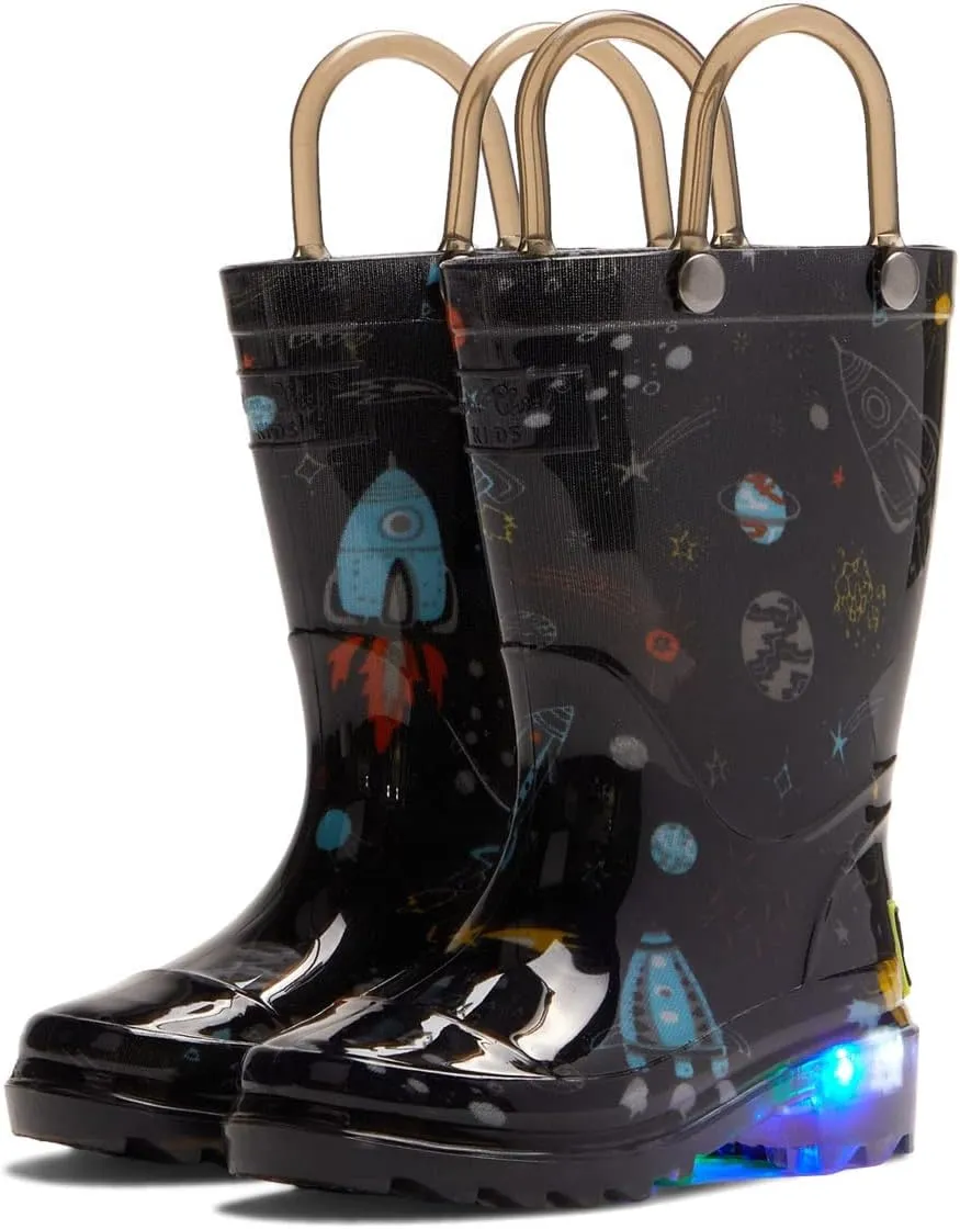 Western Chief Unisex-Child Space Adventure Lighted Waterproof Rain Boot (Toddler/Little Kid)