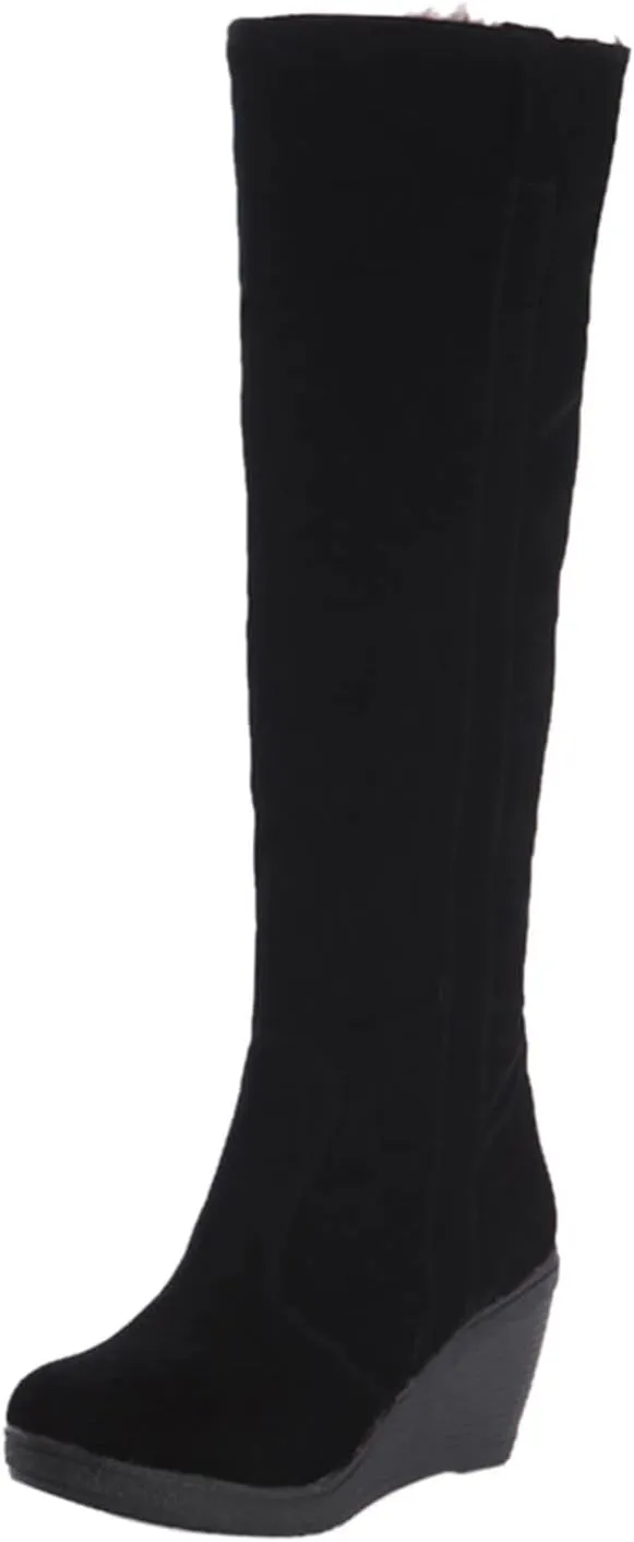 Winter Boots for Women Snow Boots for Women Comfortable Flock Fall and Winter Warm Snow Long Boots Knee High Shoes