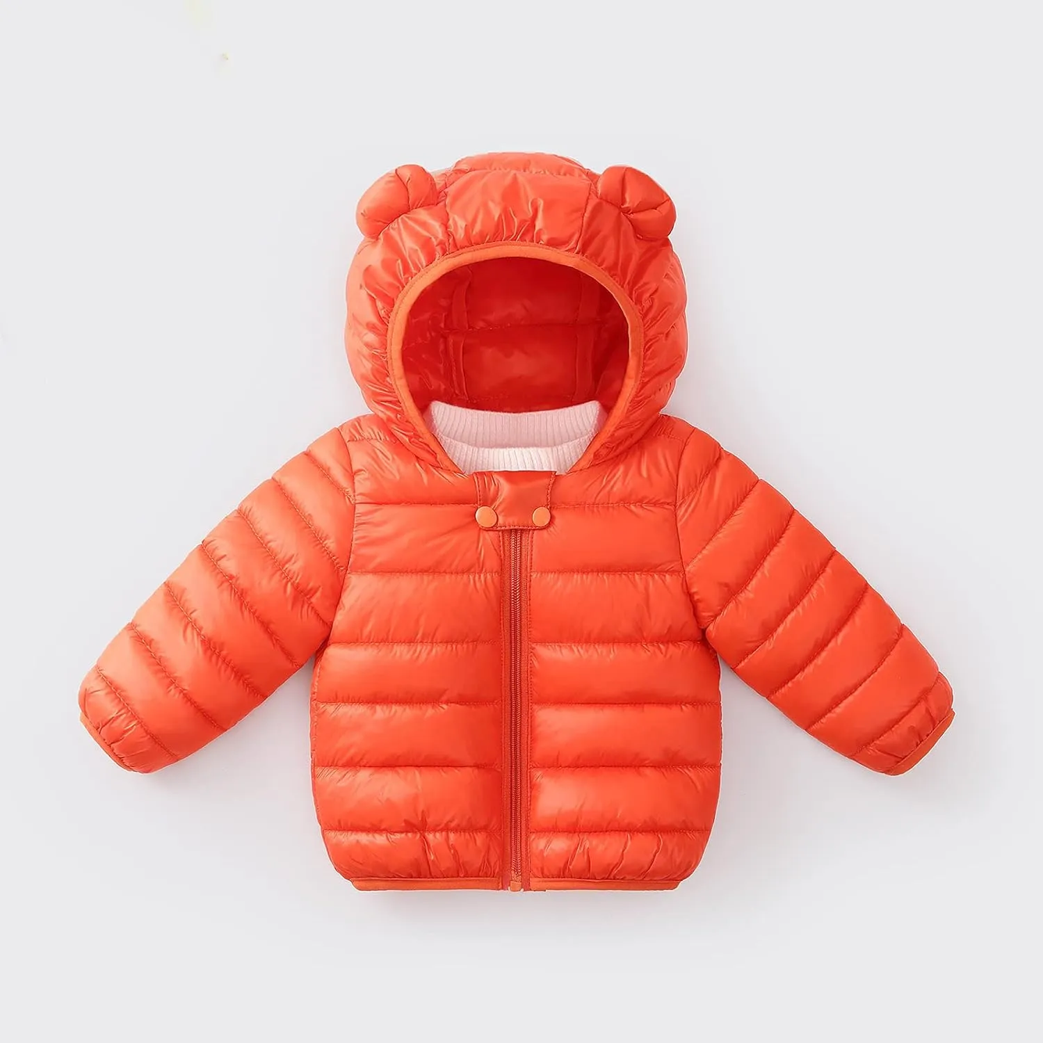 Winter Down Coats for Kids Baby Boys Girls Light Puffer Padded Jacket Bear Hoods Infant Windproof Outerwear Hoodie