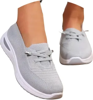 Women Comfy Orthopedic Walking Shoes, 2025 New Orthopedic Sneakers Women's Breathable Mesh Slip On Shoes with Arch Support Non-Slip Sneakers