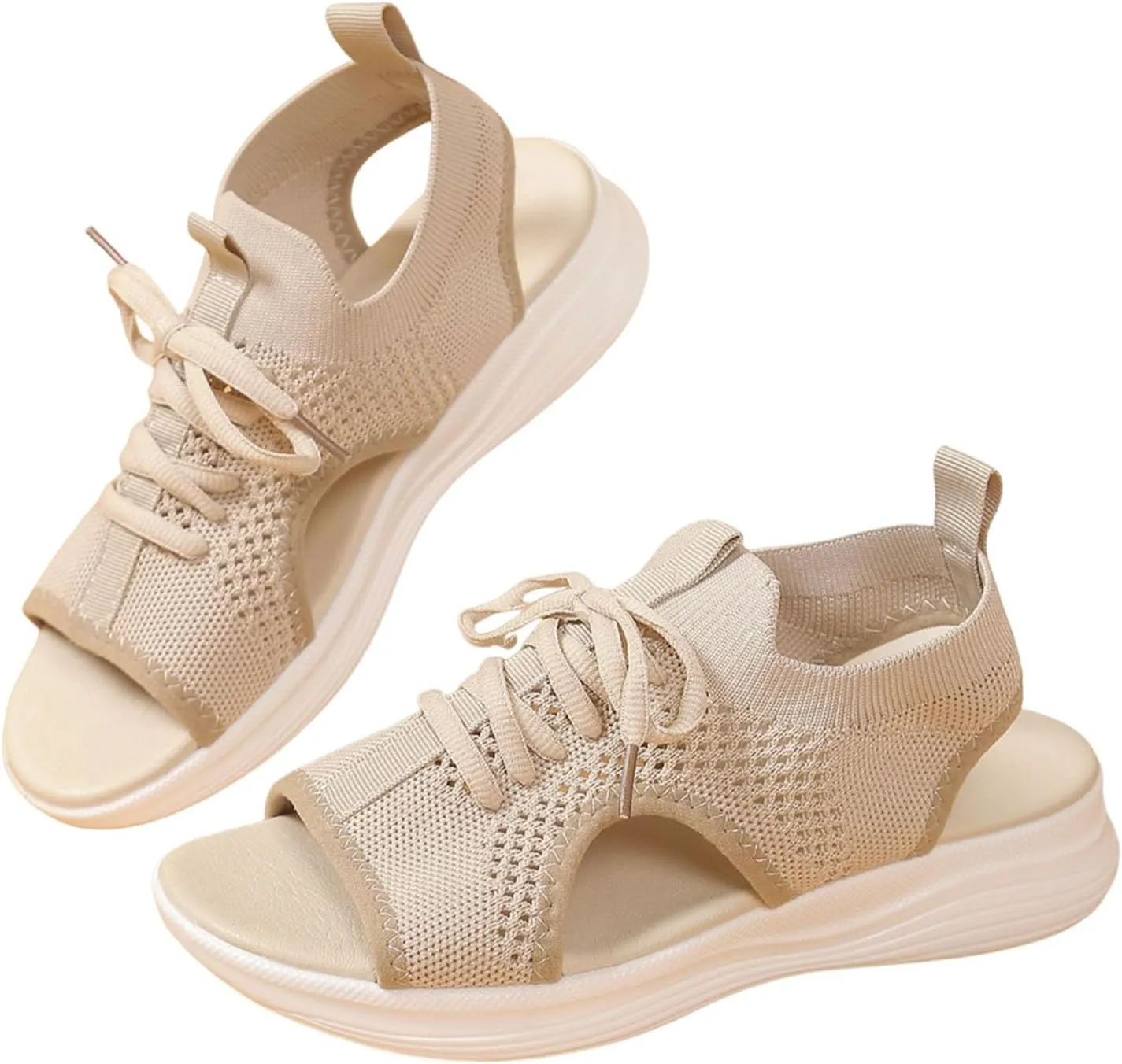Womens Knit Walking Sandals Breathable Summer Orthopedic Shoes Open Toe Sports Sandal Beach Vacation Casual Camping