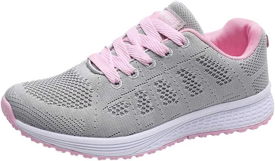 Women's Lace Up Walking Shoes Lightweight Casual Running Sneakers Womens Tennis Shoes Wide Slip On Shoes Casual Chunky Sneakers White Tennis Shoe Cross Trainer Shoe