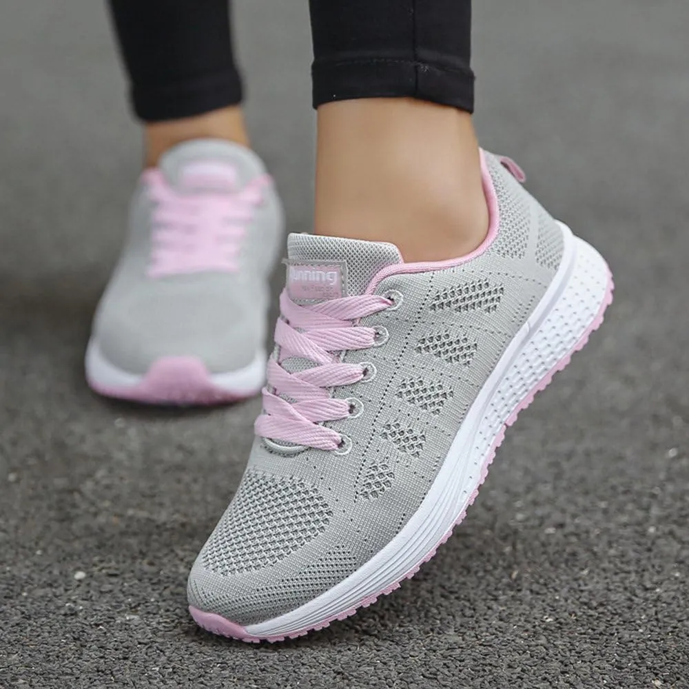 Women's Lace Up Walking Shoes Lightweight Casual Running Sneakers Womens Tennis Shoes Wide Slip On Shoes Casual Chunky Sneakers White Tennis Shoe Cross Trainer Shoe
