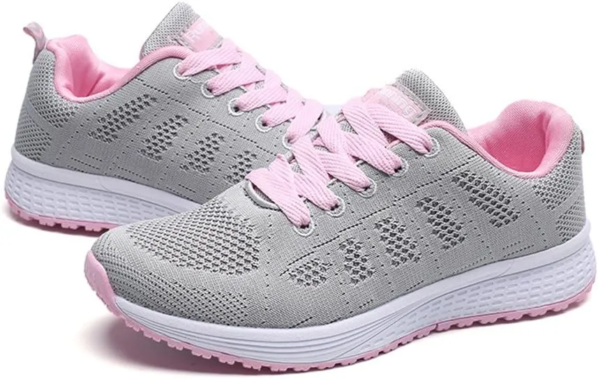 Women's Lace Up Walking Shoes Lightweight Casual Running Sneakers Womens Tennis Shoes Wide Slip On Shoes Casual Chunky Sneakers White Tennis Shoe Cross Trainer Shoe