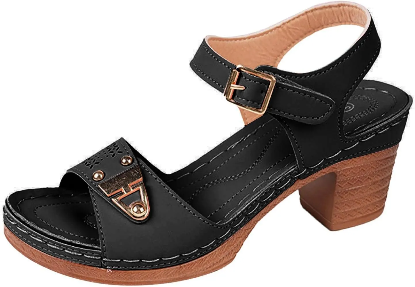 Women's Platform Wedge Sandals Casual Hollow Out Open Toe Sandal Adjustable Ankle Strap Lightweight Walking Shoes Arch Support Peep Slippers Workout Comfortable Sandals