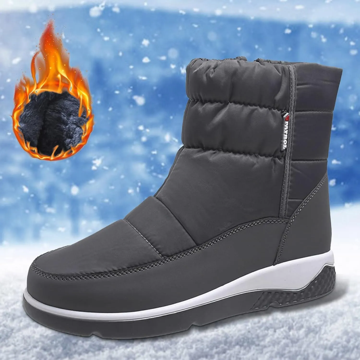 Womens Snow Boots Waterproof Insulated Wide Width Womens Winter Boots Wide Calf Womens Wide Width Snow Boots Waterproof Insulated Mid Calf Winter Boots for Women with Fur Botas Waterproof Para Mujer