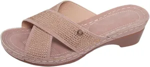 Women's Summer Flat Sandals Open Toe Comfortable Casual Shoes for Daily Wear and Travel