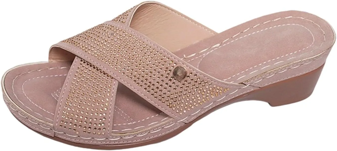 Women's Summer Flat Sandals Open Toe Comfortable Casual Shoes for Daily Wear and Travel