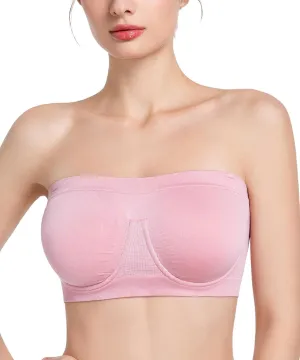 Womens Underwire Strapless Multiway Bra Bandeau XXL Light Pink