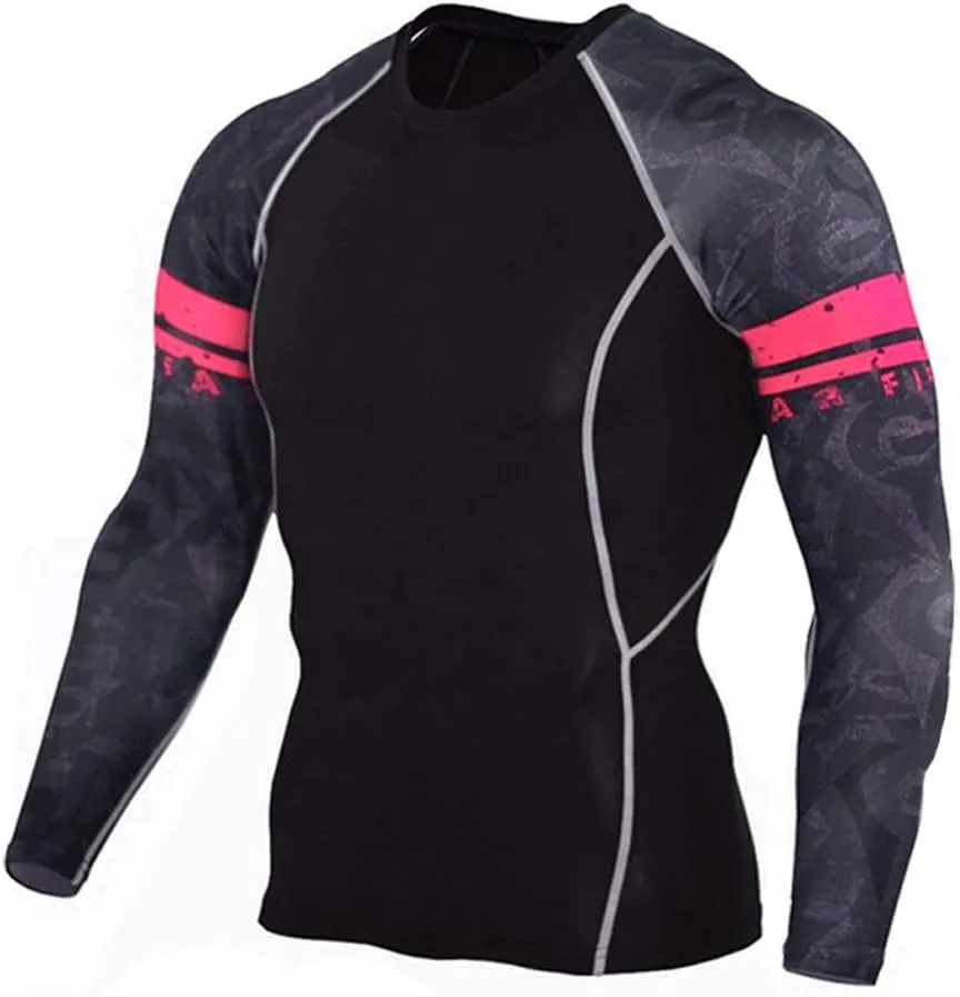 Workout Set Compression Shirt Pants Top Long Sleeve Sports Tight Base Layer Quick Dry & Moisture-Wicking