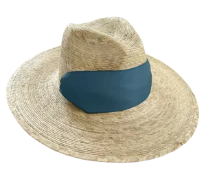 Zinnia Sun Hat - French Blue Wide & Short Grosgrain Ribbon