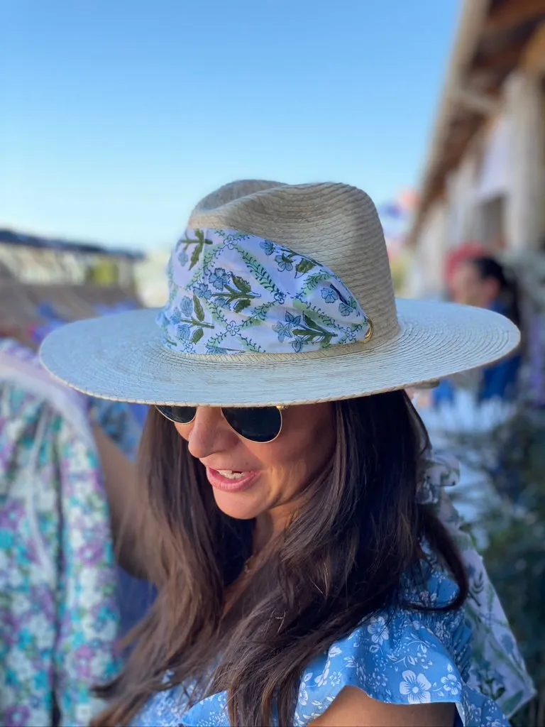 Zinnia Sun Hat - Red Wide & Short Grosgrain Ribbon